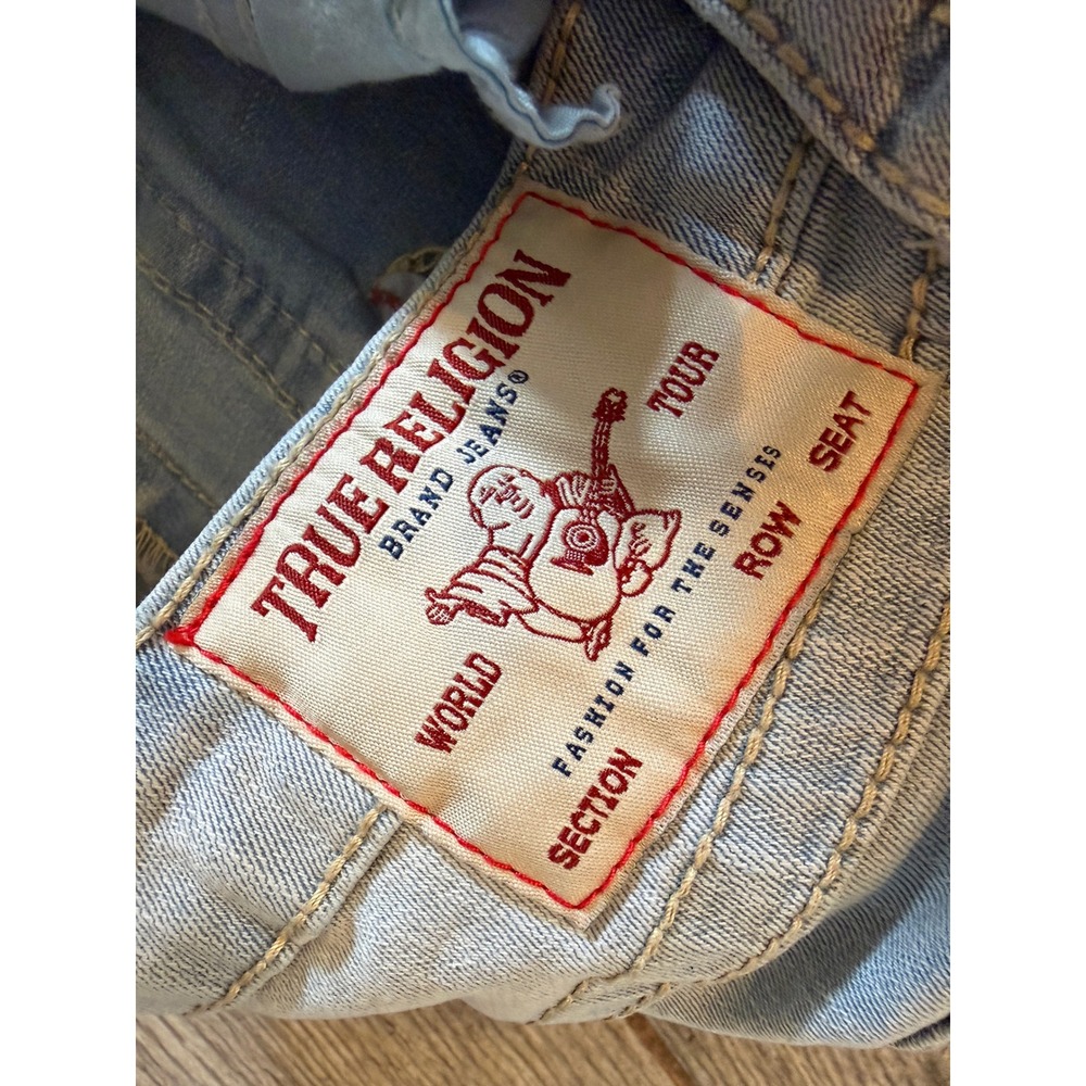 True Religion Joey Mid Rise Flare Jeans Womens 26 Bootcut Y2K Distressed Boot - Picture 4 of 12